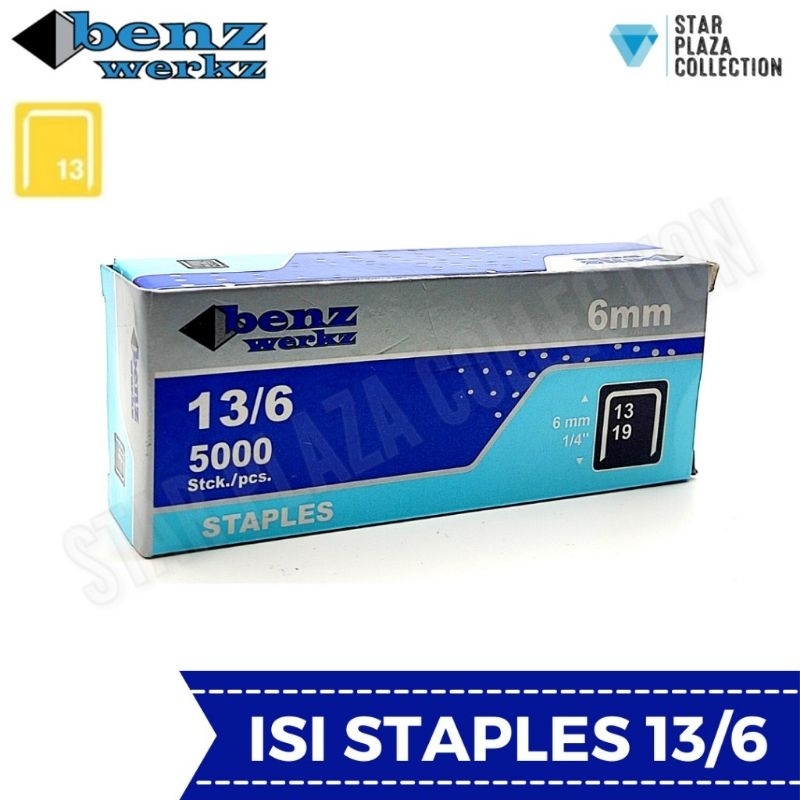 

Isi Staples Manual / Staples Tembak Guntacker Merek RAPID RAPIDE / BENZ WERKZ Original Uk. 13/6mm (6mm) - untuk Pengerjaan Jok Motor, Jok Mobil, Sofa, Funiture, Kayu