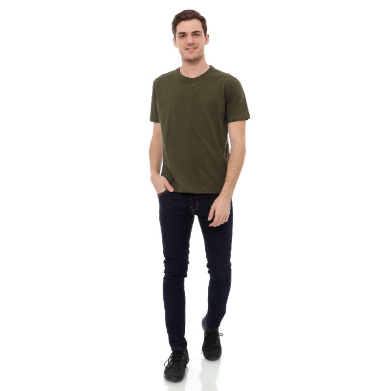 KAOS POLOS ARMY HIJAU PRIA COWOK PREMIUM DISTRO PESANAN COD