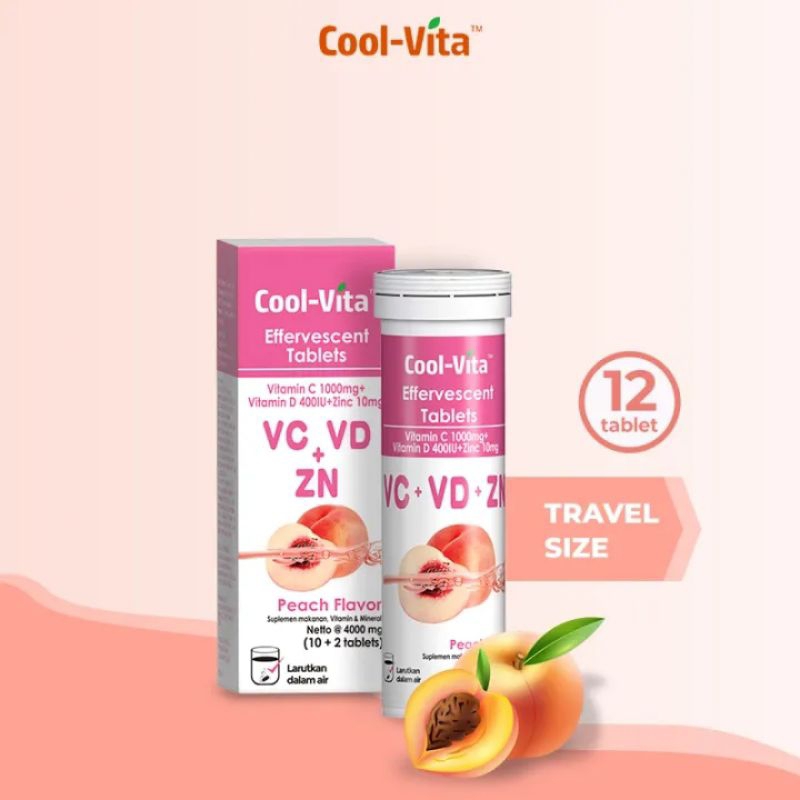 COOL-VITA VITAMIN C1000mg, VITAMIN D &amp; ZINC EFFERVESCENT TABLET 12'S