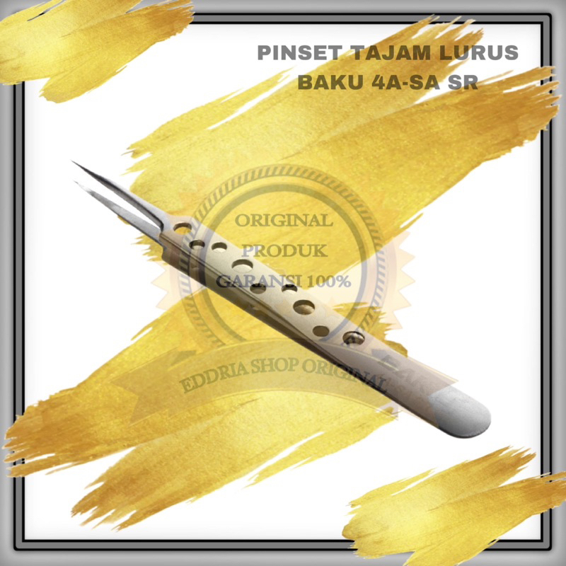 Stainless Pinset tajam lurus Baku 4A-SA-SR New