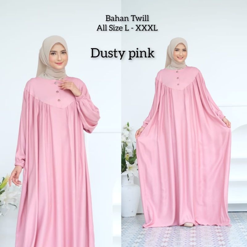 Maharani Dress Jumbo Lingkar Dada 150 - Bahan Rayon Twill Premium -  Bestseller SIZE JUMBO BB 90KG M