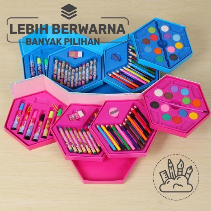 CRAYON SET KARAKTER BOX ISI 46PCS 4 IN 1