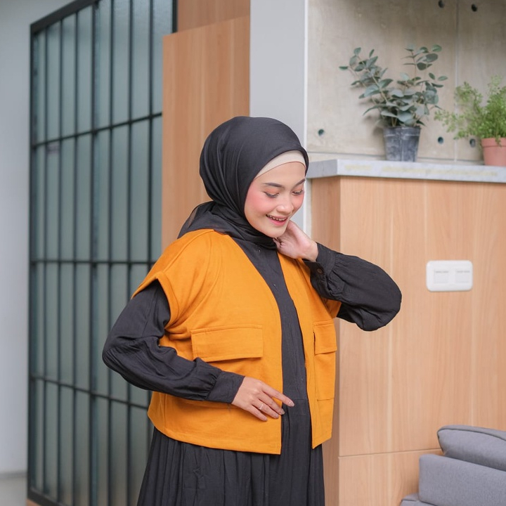 KALILA - LOOFAH CROP TOP Casual Cardigan Outer Crop Wanita Baby Terry