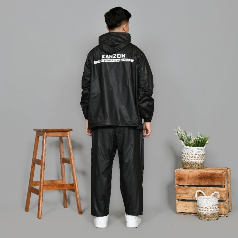 JAS HUJAN SETELAN STELAN JAKET CELANA ATAS BAWAH PRIA WANITA CEWE COWO MEREK KANZEIN