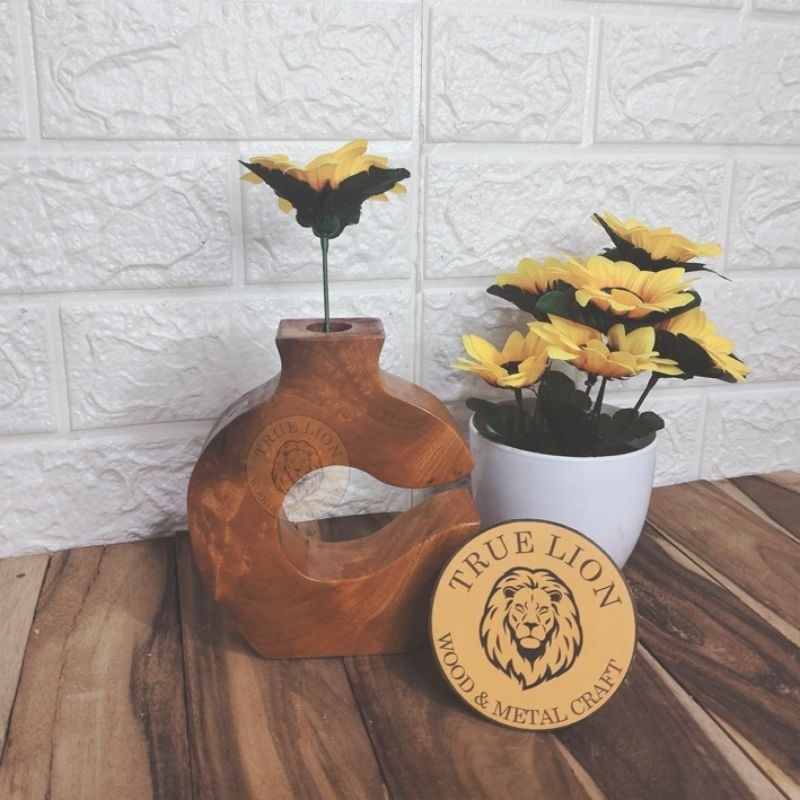 POT BUNGA HIAS / VAS BUNGA HIAS KAYU AESTHETIC