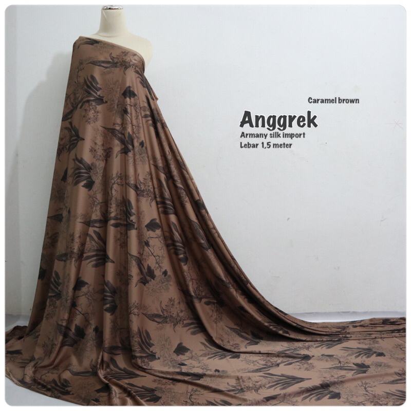 Kain arnami silk import | motif anggrek kain mewah