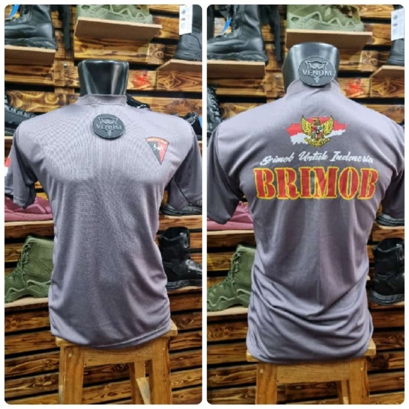 kaos daleman brimob untuk indonesia dryfit lengan pendek