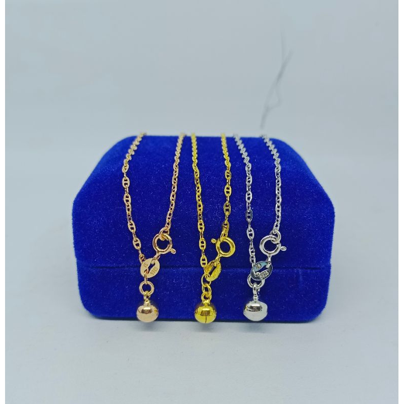 gelang kaki rantai mini cart*r + 1 bel / gelang kaki perak asli silver 925 lapis emas/ gelang fashion wanita terbaru