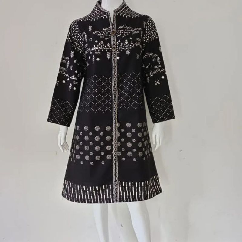 Tunik Dres batik wanita modern solo recommended cocok untuk kerja maupun acara lainnya
