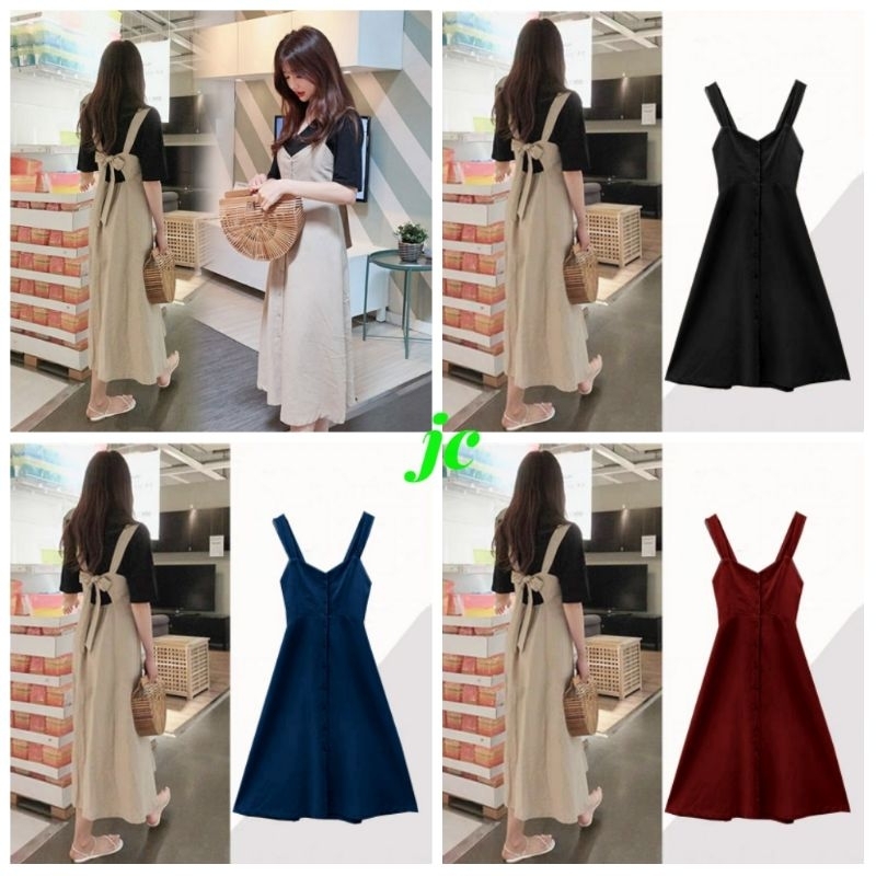 JCTK - Jumper Dres Paula / Jumper Dress Wanita Korean Style Terbaru