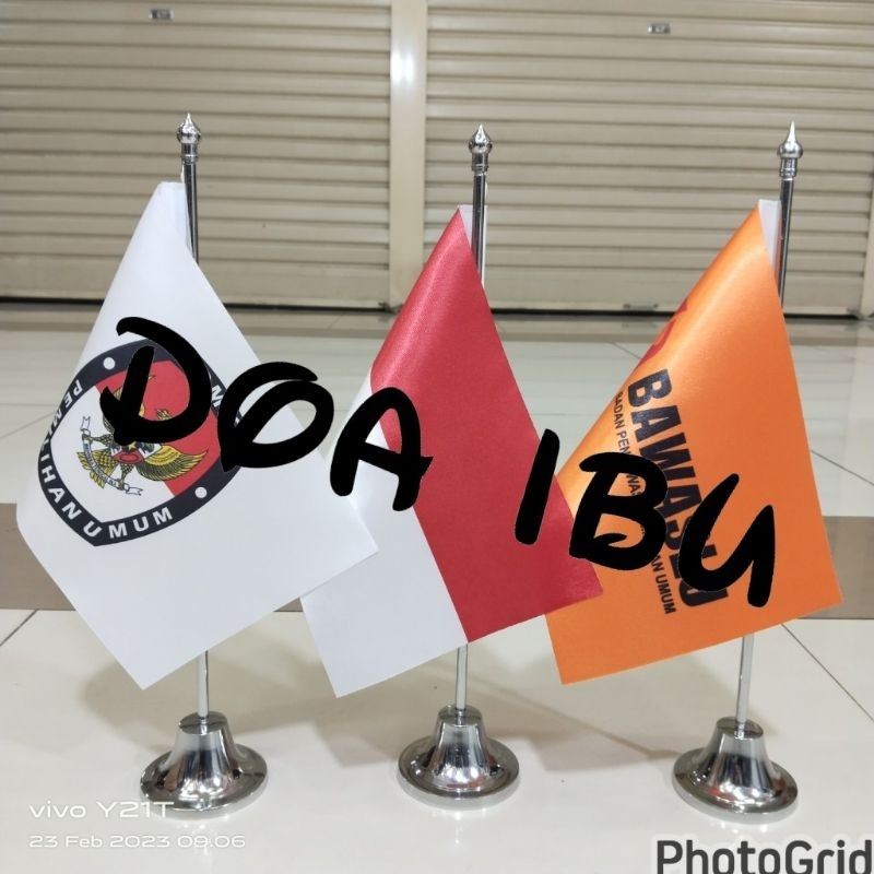 

best seller tiang stenlis meja+bendera meja INDONESIA+KPU+BAWASLU