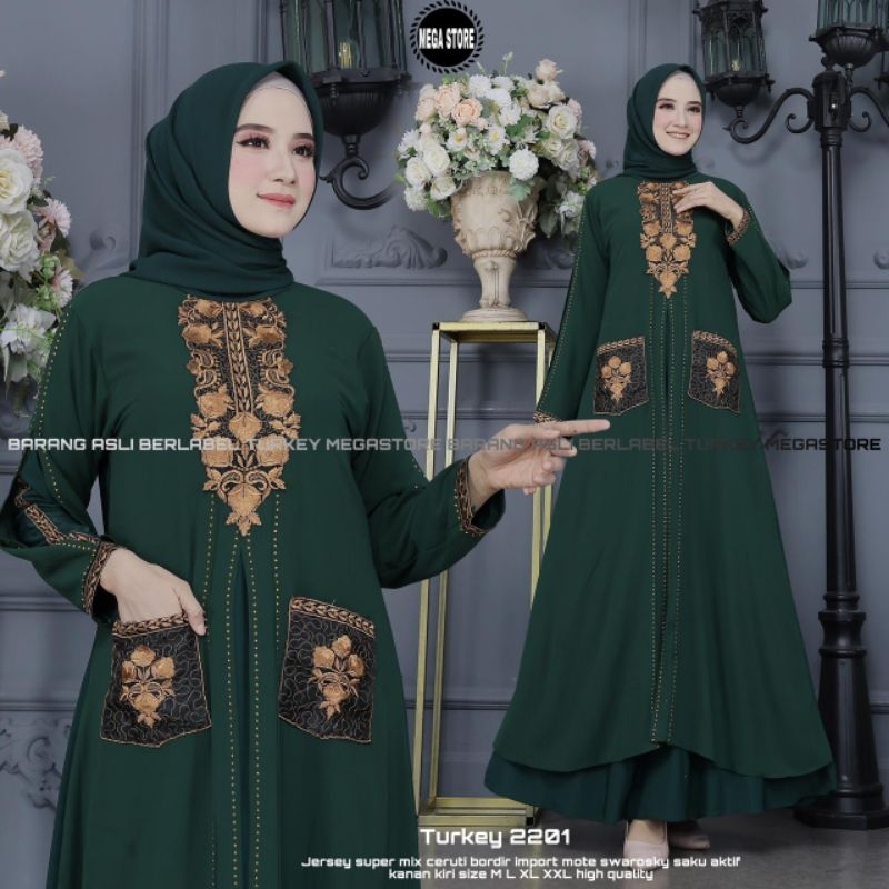 TURKEY 2201 BY MEGASTORE ABAYA BAJU LEBARAN