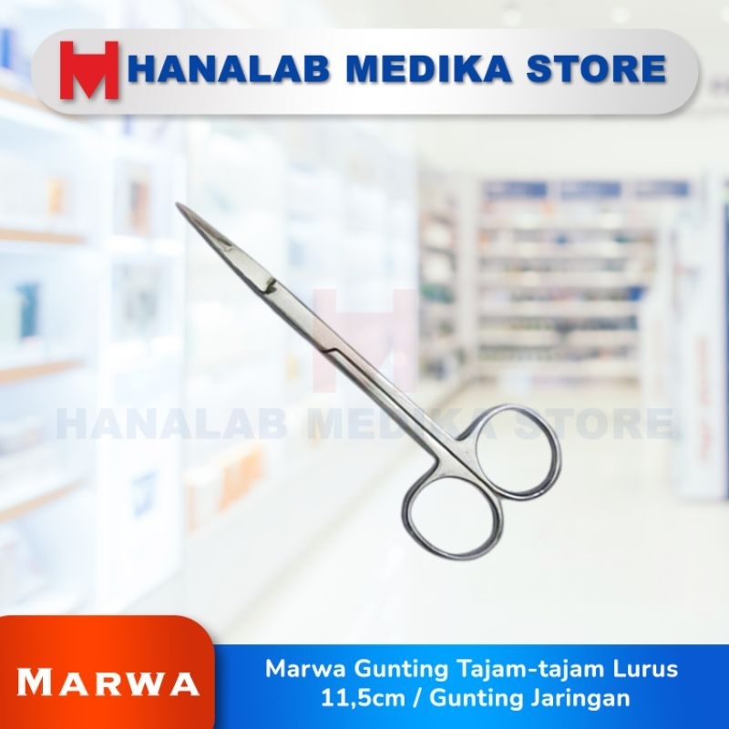 

Marwa Gunting Tajam-tajam Lurus/Tajam-tajam Bengkok 11,5cm / Gunting Jaringan