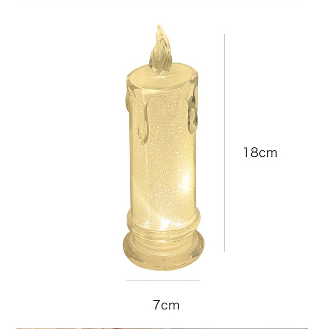Lampu Lilin Akrilik LED Estetik Tanpa Asap Dekor Meja Kamar Unik — 4