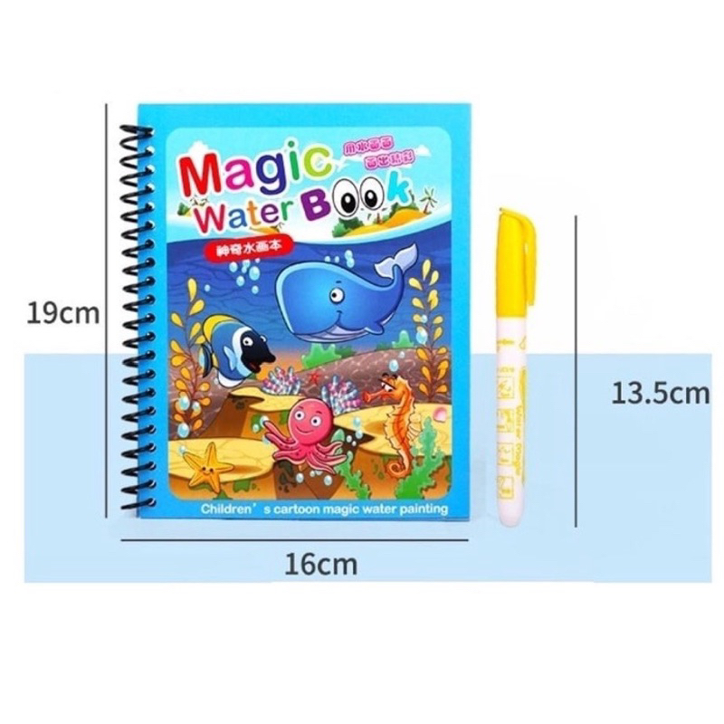 Mainan Edukasi Magic Water Book Buku Mewarnai Spidol Air SS202