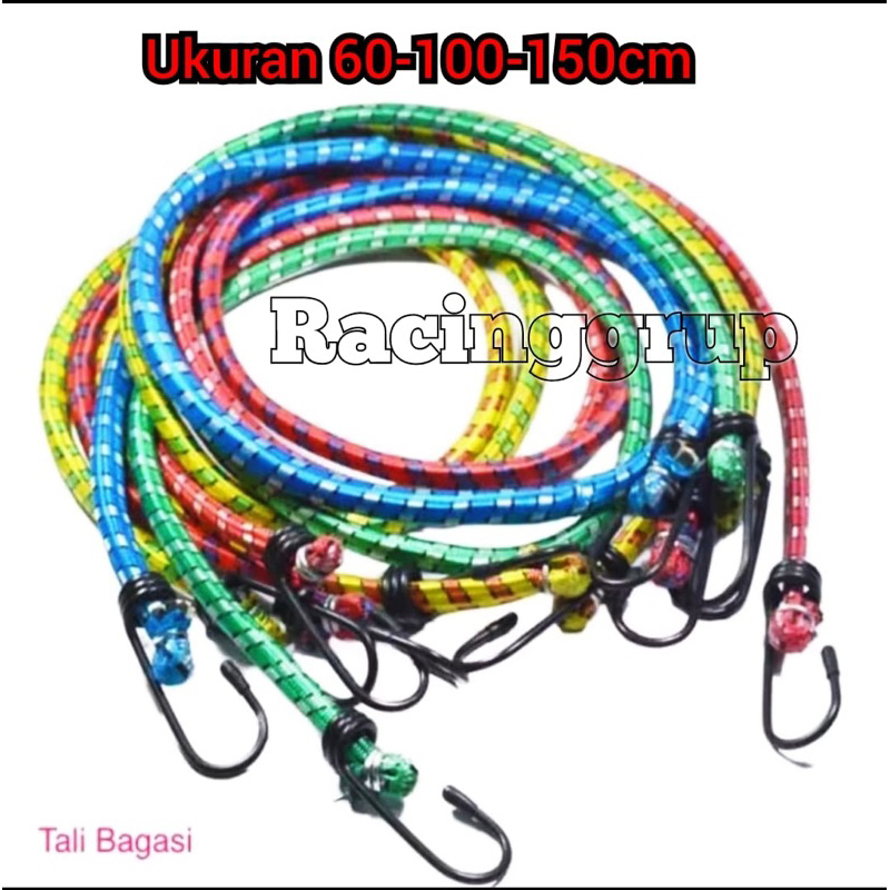 Tali Ikat Bagasi 60 100 150cm Karet Pengikat Barang Motor Panjang 1Meter