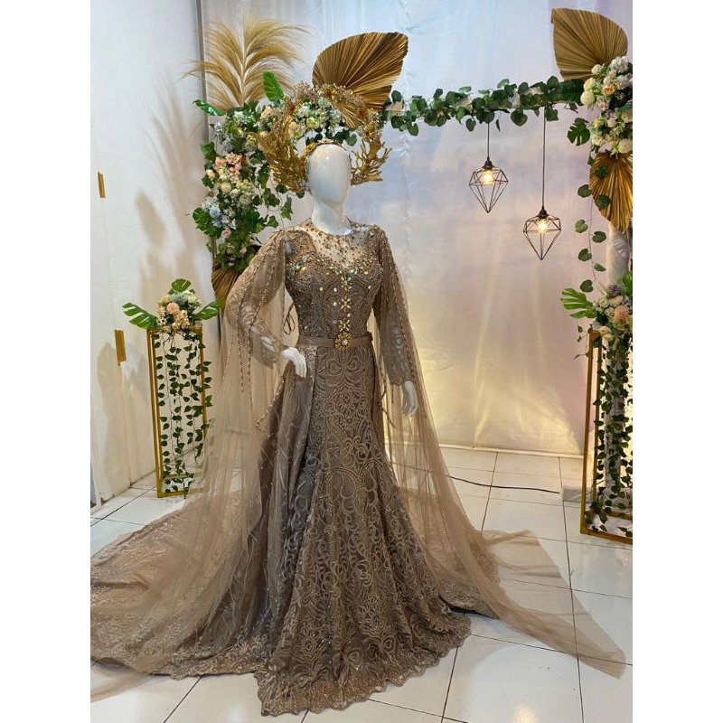 Kebaya pengantin modern | Kebaya pengantin modern duyung berekor