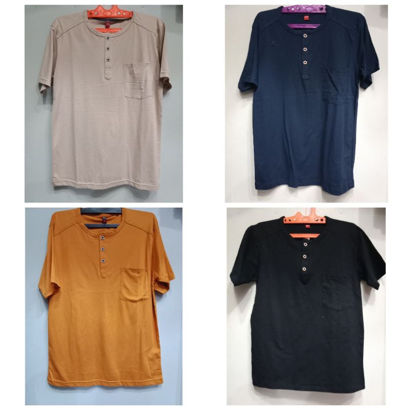 Kaos pria Kaos Polos Kancing / Kaos Polos Henley / Kaos pria Kaos Motif Kancing