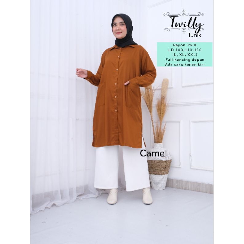 PROMO TWILLY TUNIK/ATASAN WANITA  RAYON TWILL LD 100,110,120