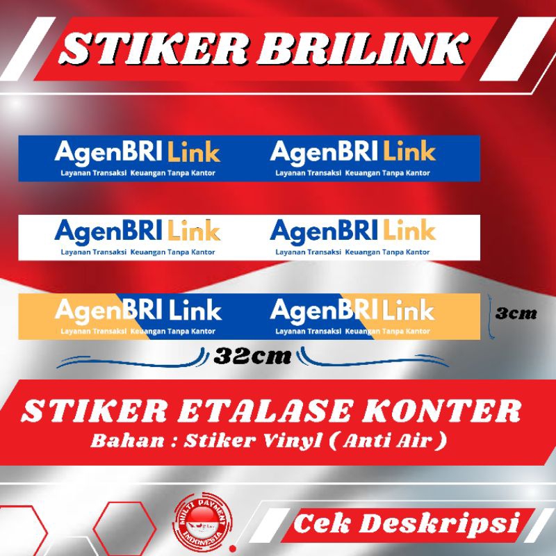 

STIKER VINYL ETALASE KONTER AGEN BRILINK ISI 15PCS