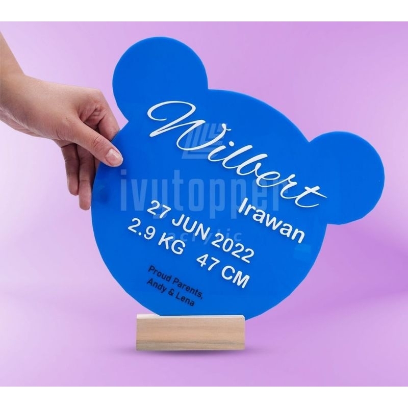Mickey Hospital Board Acrylic | Papan Nama Bayi Akrilik