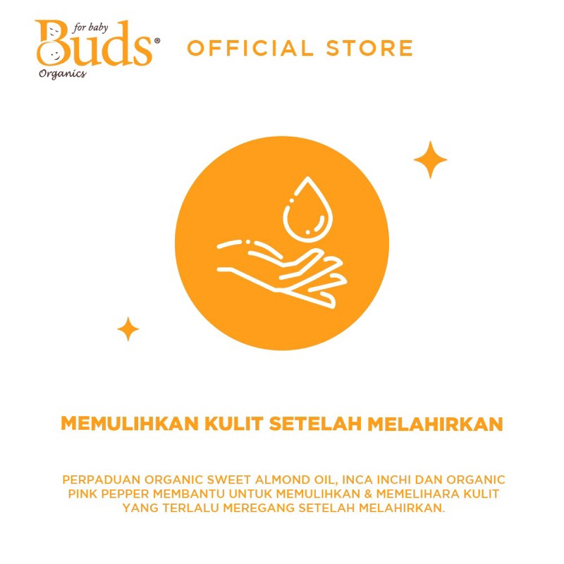 Buds Organics Massage Oil for Pospartum Mother 100ml Minyak Pijat Ibu