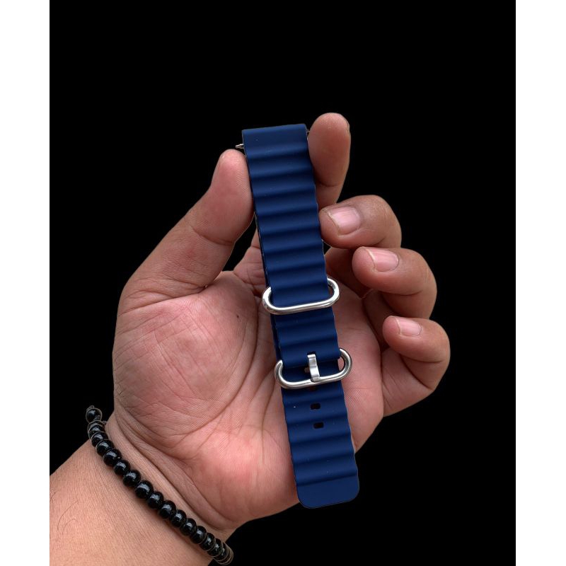 Strap Tali Jam Tangan Silicon New model Smart watch Navy 22mm