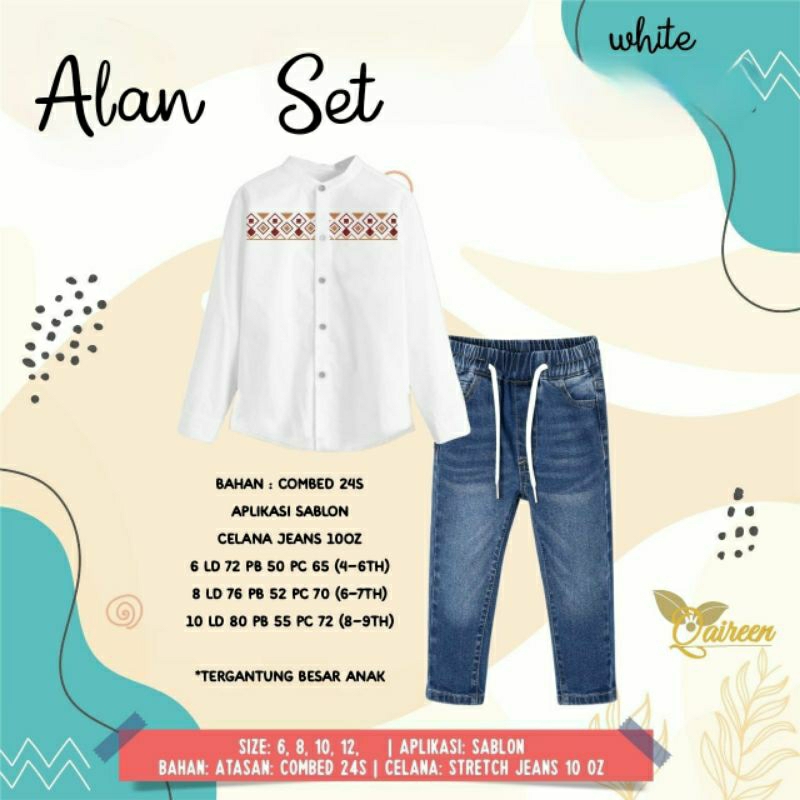 ALAN SET KIDS SETELAN KOKO ANAK LAKI-LAKI BY QAIREEN