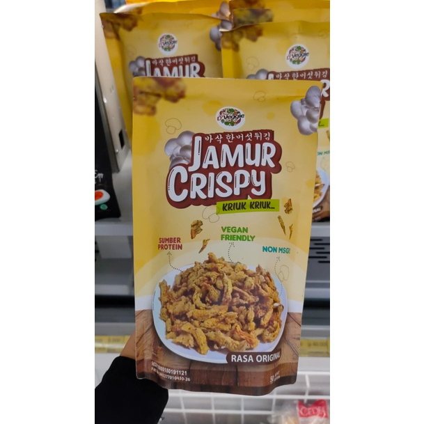D'Veggie Snack Jamur Crispy All Variant / Ori / Pedas 50 gr