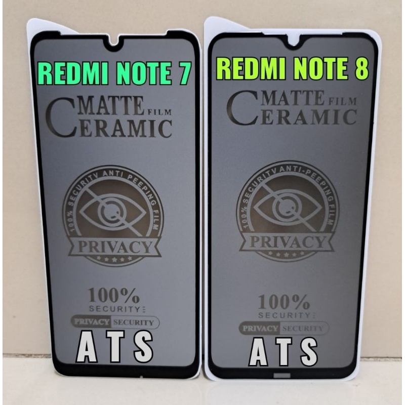 Tempered Glass Spy Redmi Note 7 / Redmi Note 7 Pro / Redmi Note 8 / Tempered Glass Matte Film Ceramic 100% Security Anti Peeping Privacy 100% Security Privacy Security Redmi Note 7 / Redmi Note 7 Pro / Redmi Note 8