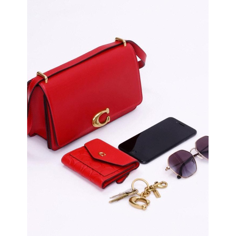 Coach Bandit Leather Shoulder Bag Red (C416)