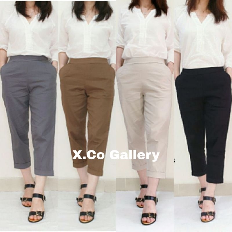 Gio Pants Celana Wanita 7/9 Katun Stretch Premium By X.Co