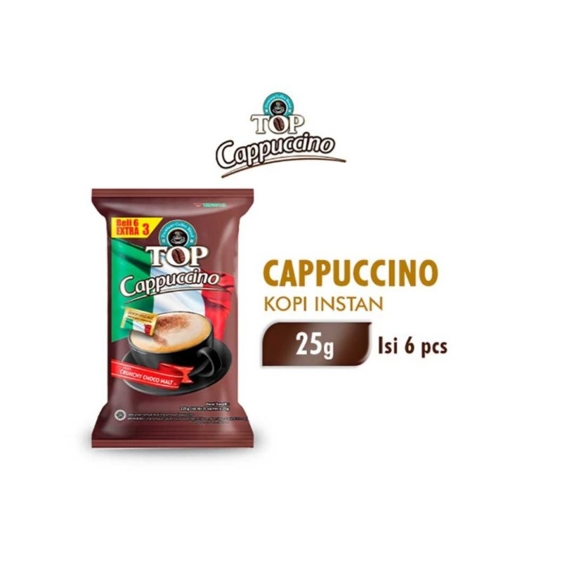 

Top Cappuccino Rentengan Isi 9 Sachet (6+3x25g)