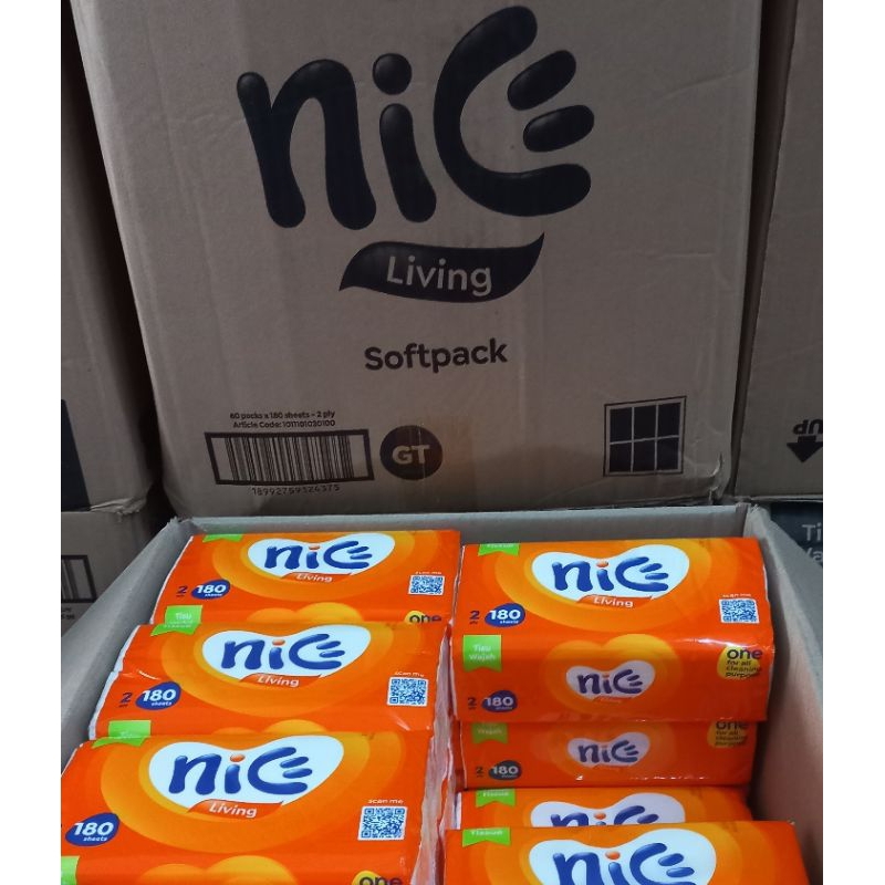 Tisu Tissue Nice Murah Promo PAKET 10 Pack 5 Pack 180 Sheet 2 Ply Atau Tisu Kering