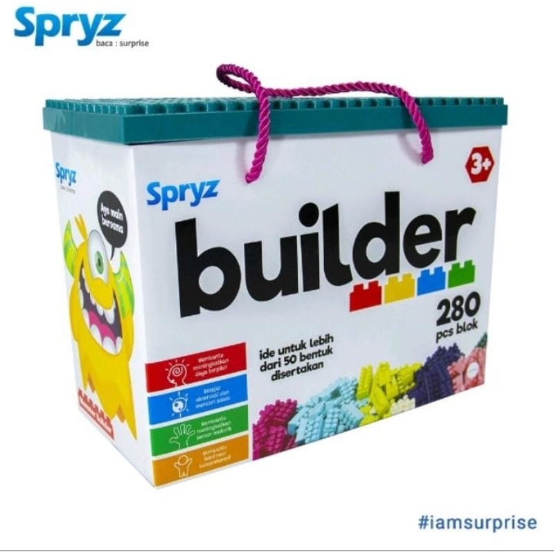 Spryz Builder Mainan Bricks Block 280 pcs