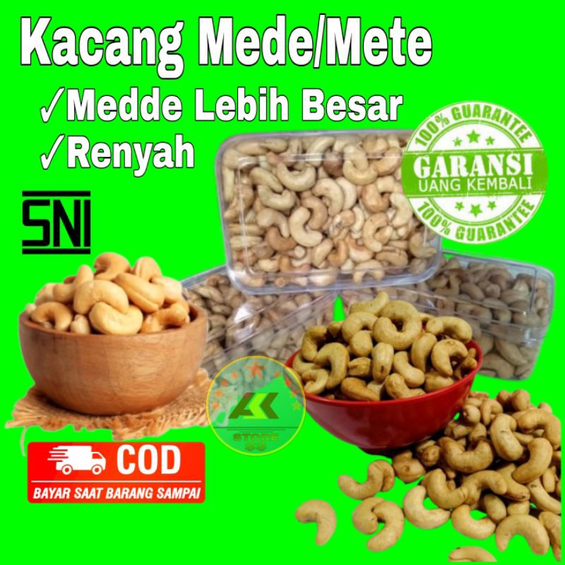 

Ready COD Promo Kacang mete mede jumbo Ovenmette super medde renyah 1 kg 500 gram 250 g