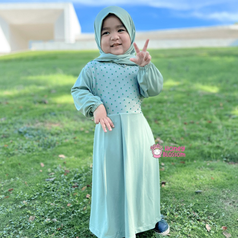 HONEYBLOSSOM gamis bayi alesha / gamis bayi perempuan 6 12 bulan / gamis bayi perempuan jersey korea