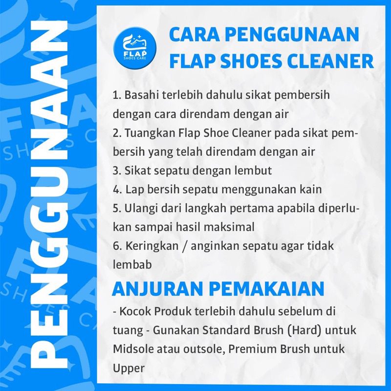 Flap Shoes Cleaner Cairan Pembersih Sepatu 100ml + Lap Microfiber dan Mini Brush