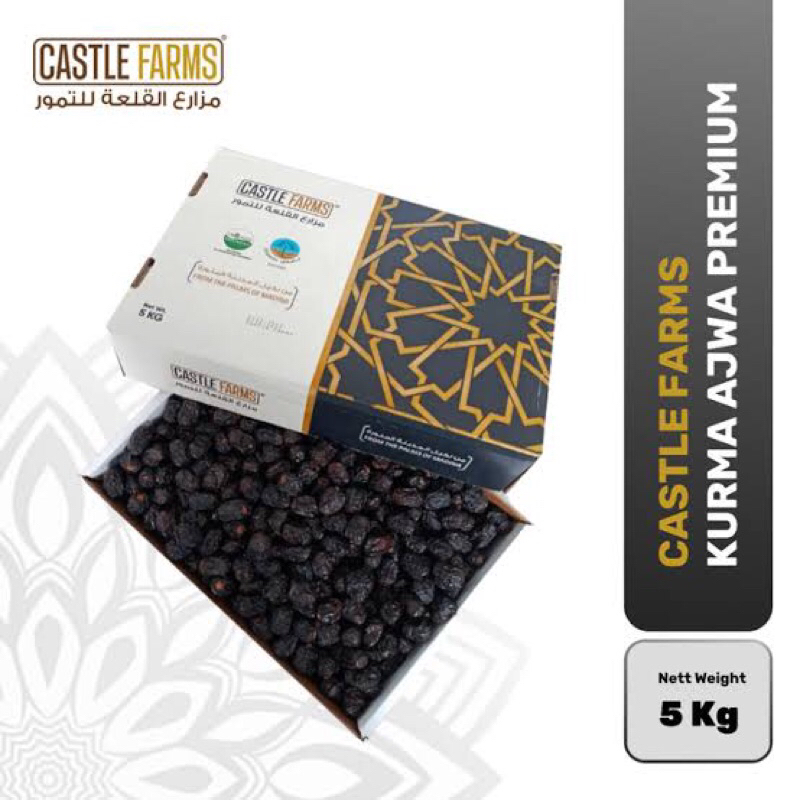Kurma Ajwa 5kg castle farm premium organic asli
