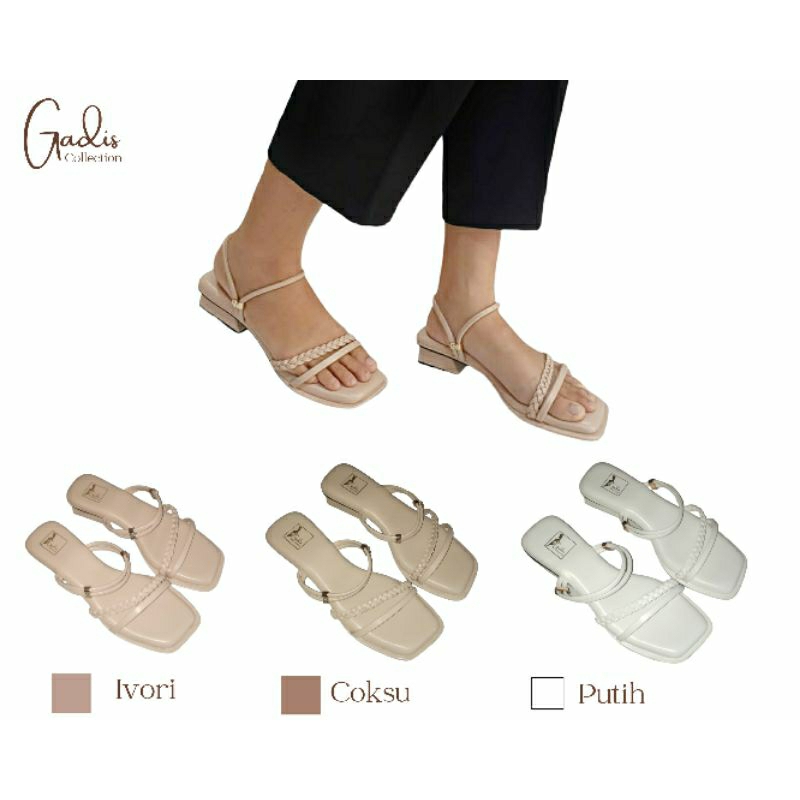 Gadis Collection - Sendal Wanita Heels 3cm Bahan Premium Import Nyaman Digunakan