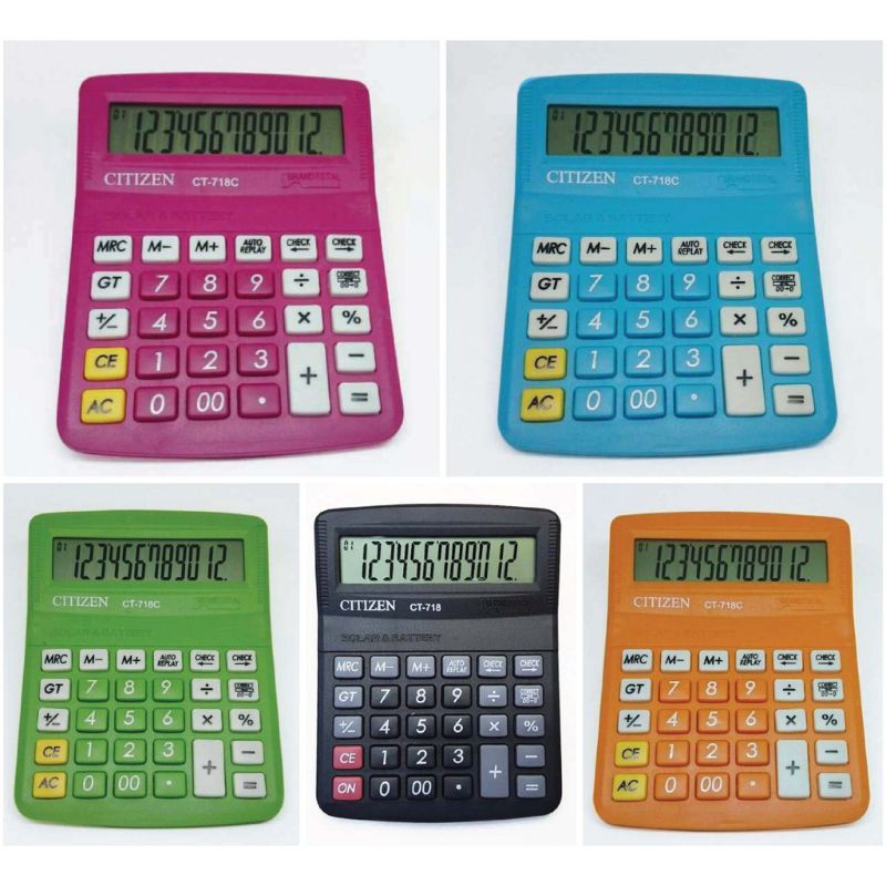 

KALKULATOR CITIZEN CT 718C WARNA 12 DIGIT