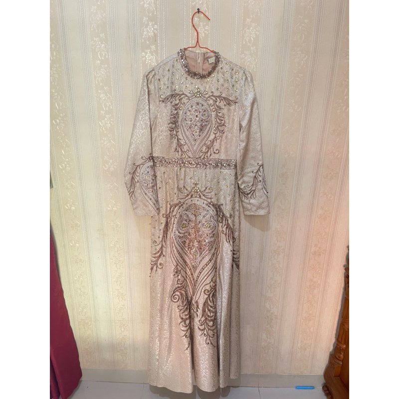 preloved gamis gaun izabela bibiq size s payet original