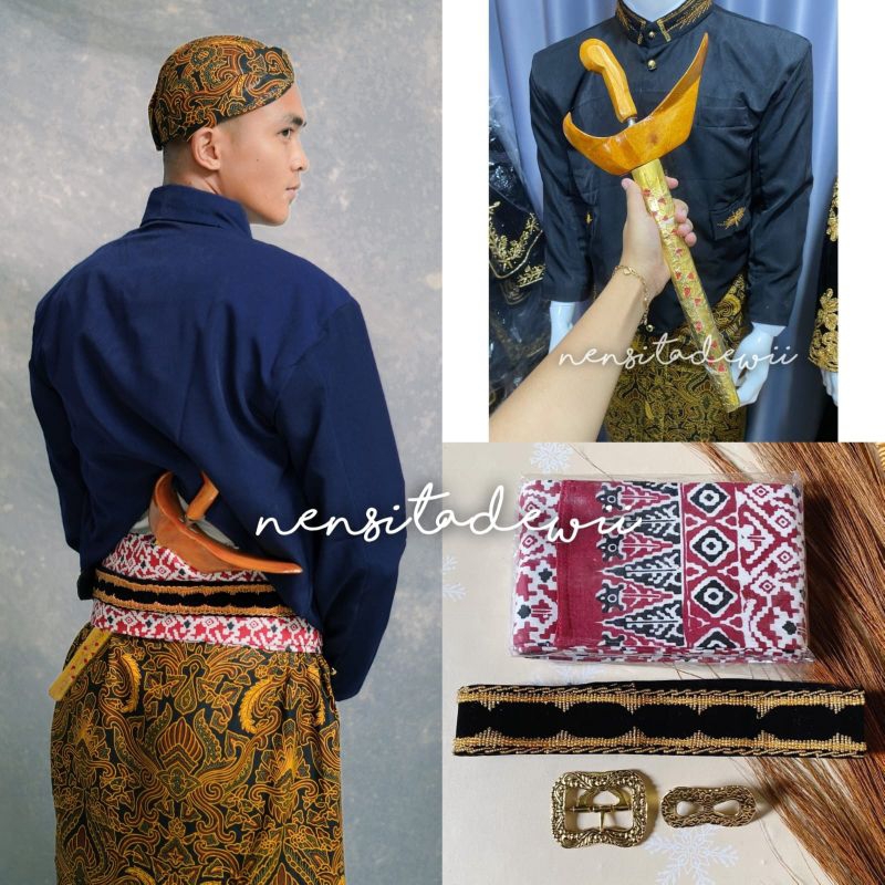 Paket Ikat Pinggang + Keris / Model Jogja &amp; Solo