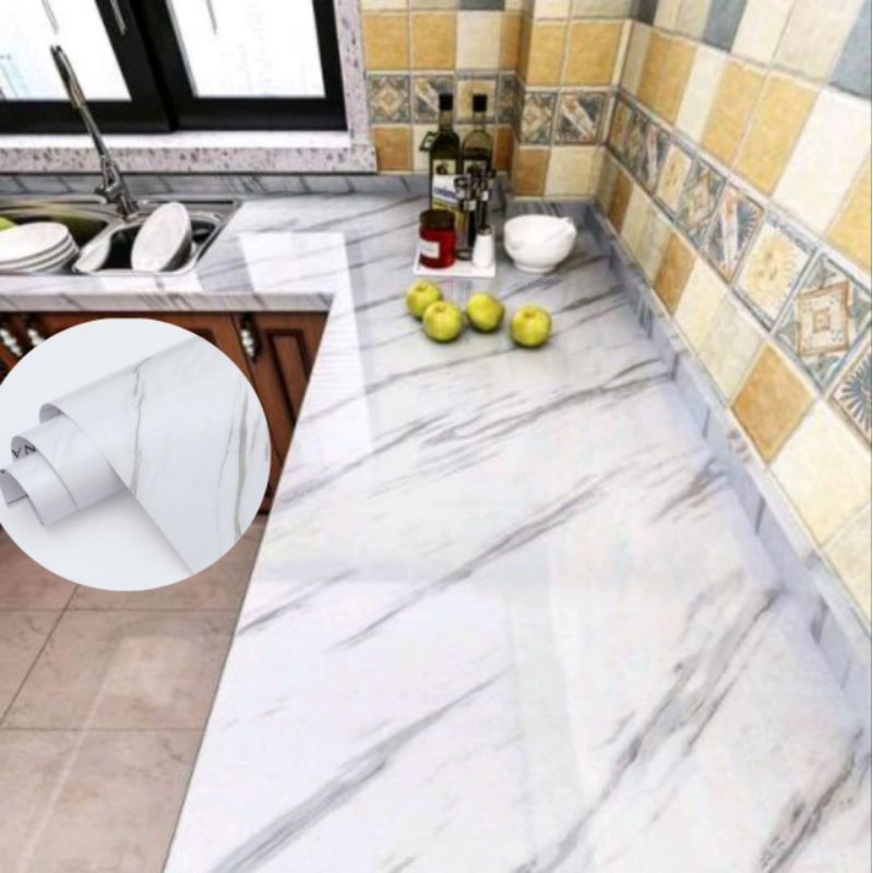 Stiker Marmer Meja Furniture Dinding Pintu Lantai Tahan Panas Dan Air