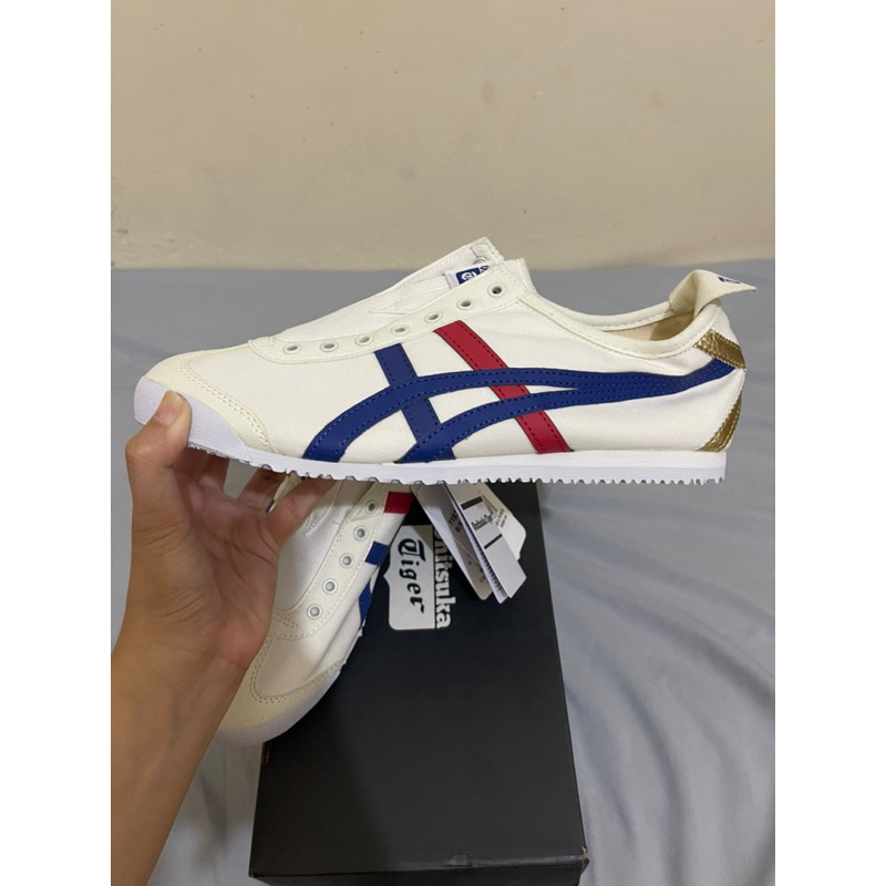 ONITSUKA TIGER MEXICO 66 NR SLIP ON WHITE BLACK SIZE 44