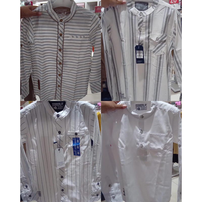 Kemeja koko lengan panjang anak laki-laki PITO DITO (2-12tahun)