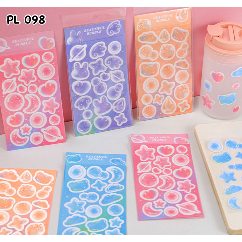 

PL098 | STICKER LASER BUBBLE UNTUK JOURNAL LIST | DIY SCRAPBOOK