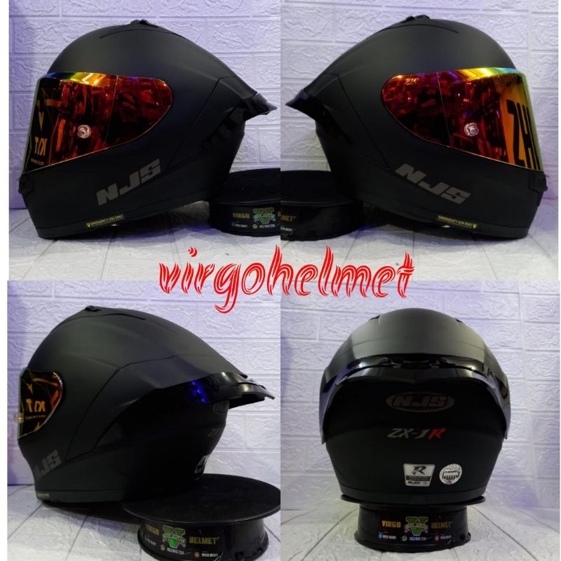 NJS ZX-1R SOLID BLACK DOFF PAKET GANTENG ONGKIR TERMURAH 2KG