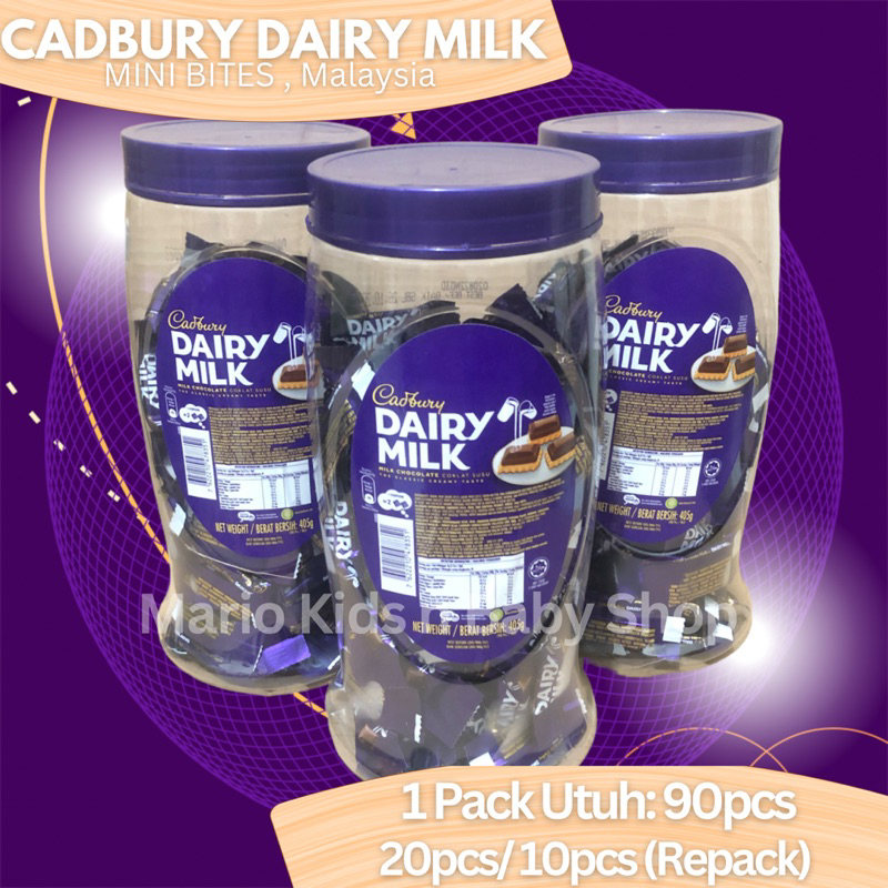 

READY! CADBURY DAIRY MILK Mini Bites Malaysia / Toples Jar 405gr