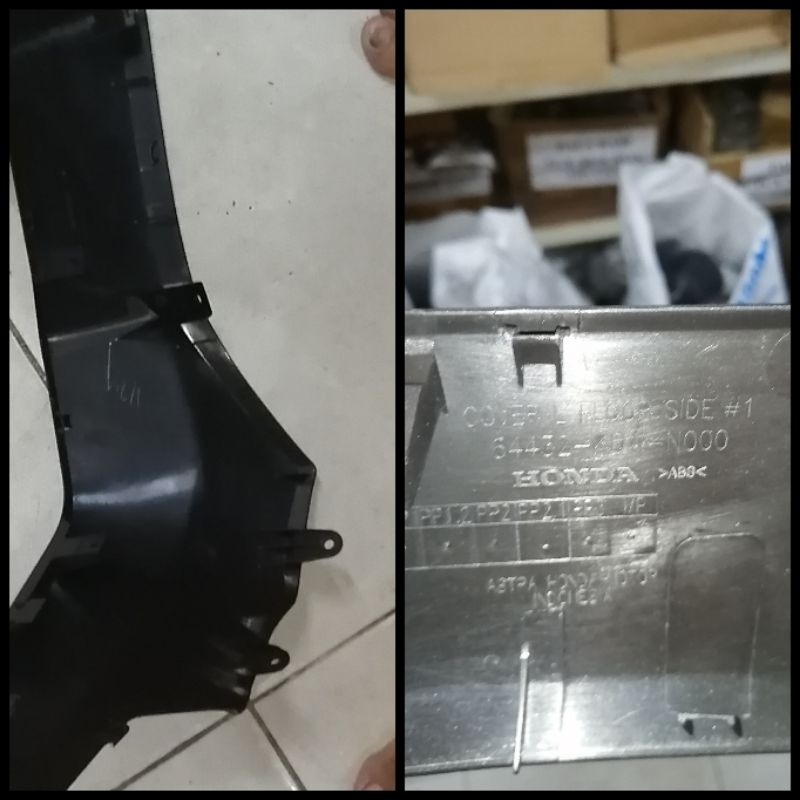 Cover L floor side dek bordes bawah kiri adv 150 hitam doff dop original